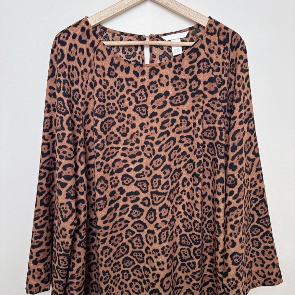 H&M Womens Xlagre Wide Sleeved Leopard Dress - Picture 2 of 11
